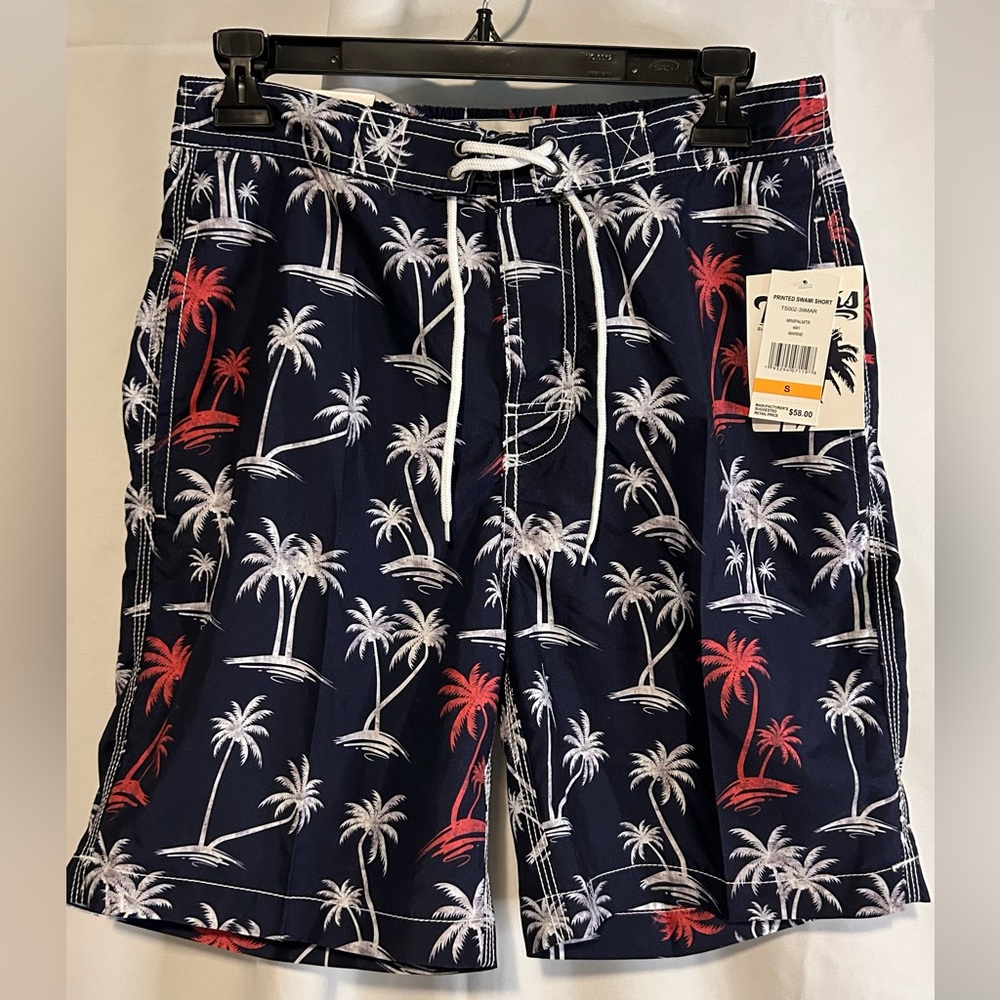 Trunks Surf & Swim Co. Mens Swim Shorts, US Size S Liner Blue Palm Trees